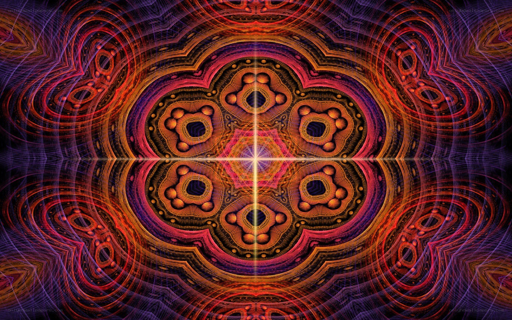 Fractal mandala with radiant center