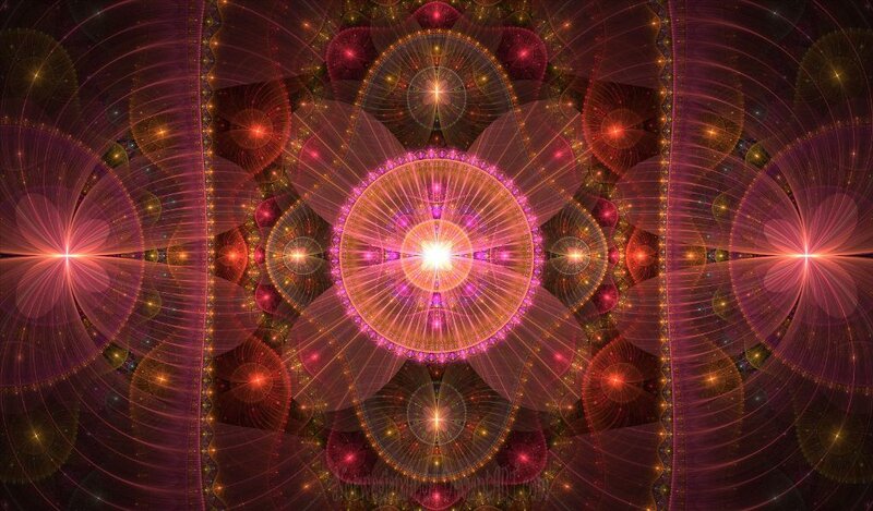 fractal mandala with radiant light
