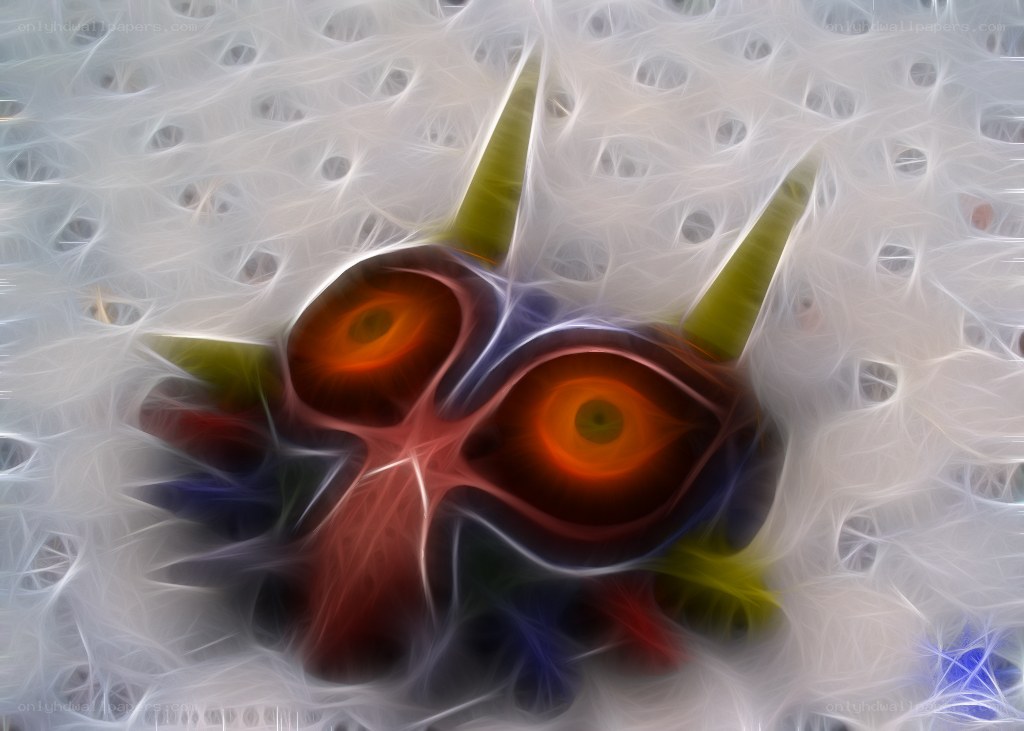 Fractal mask with glowing eyes