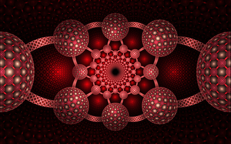 Fractal Molecular Structure — Red