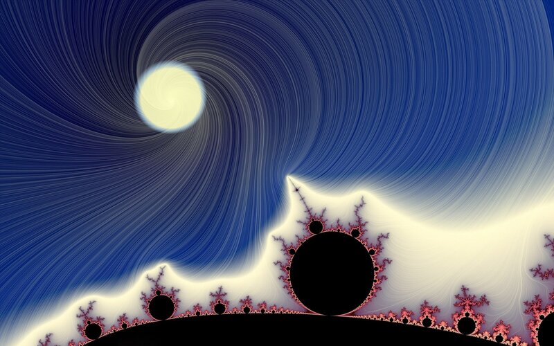 fractal moon and starscape