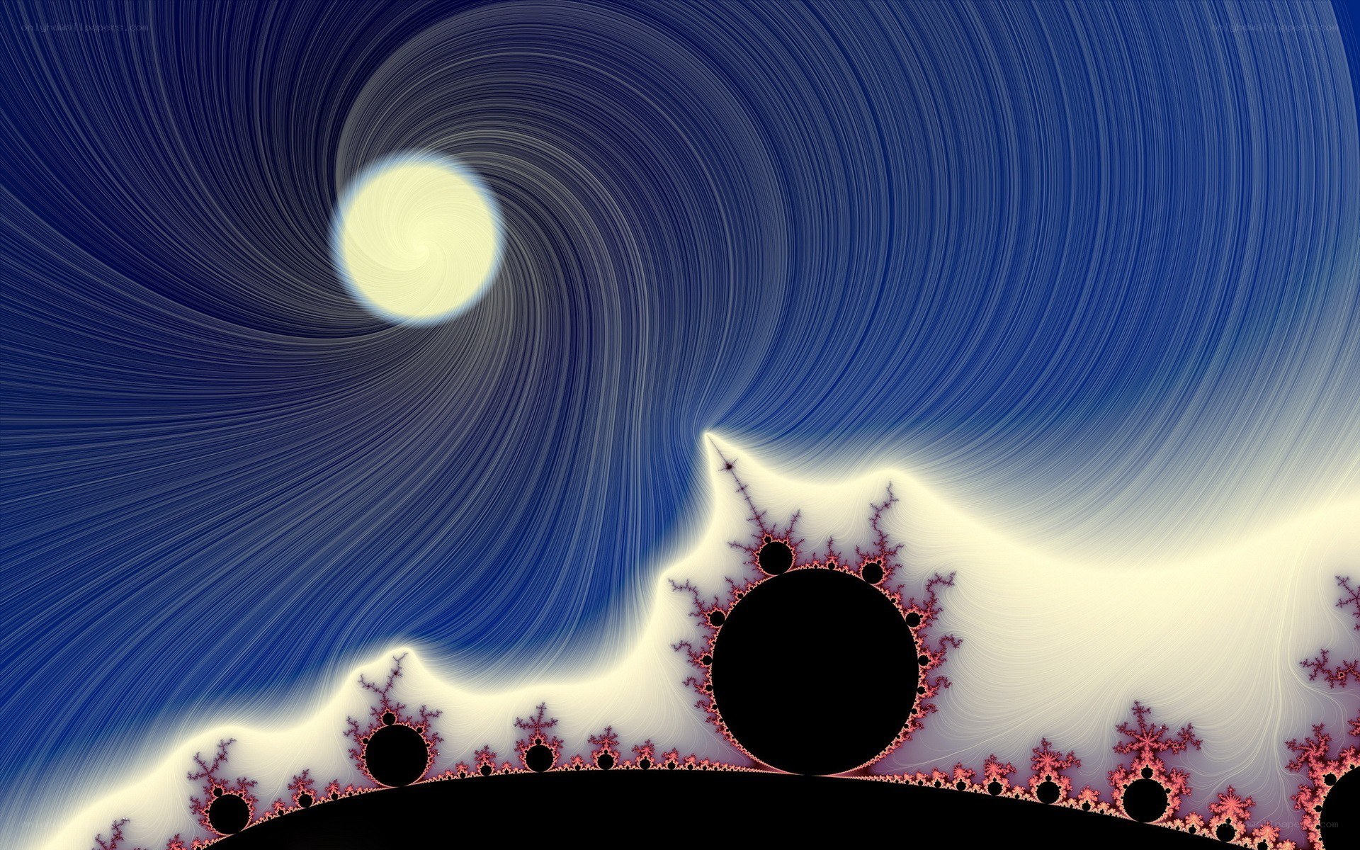 fractal moon and starscape