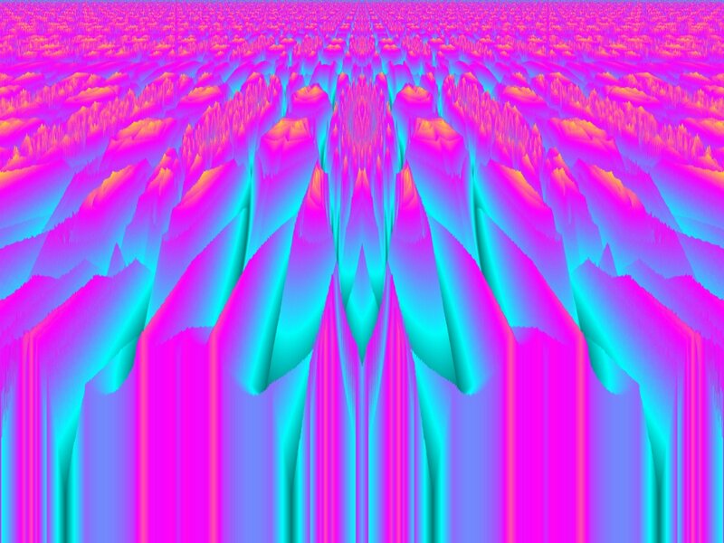 Fractal Mountain Landscape — Pink