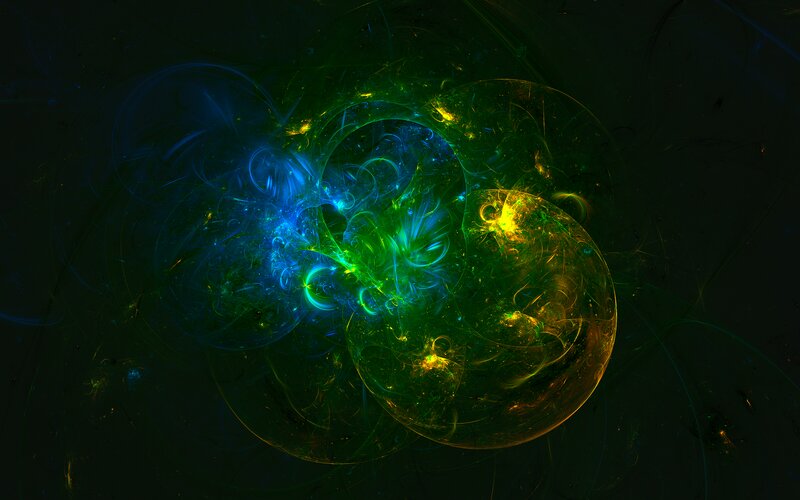 Fractal Nebula Formation — Green, Cosmic