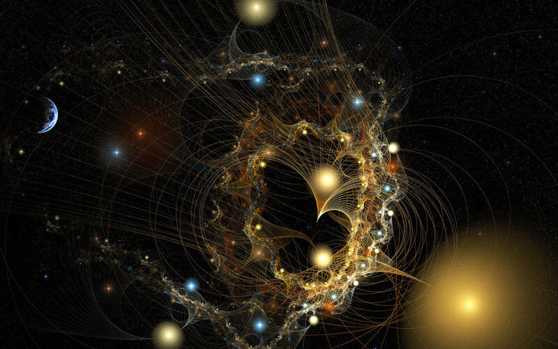 Fractal Nebula in Space — Black
