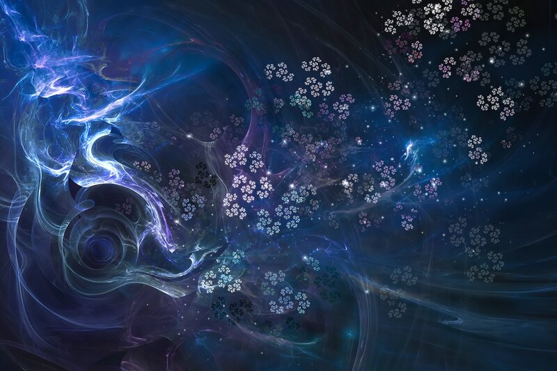 Fractal Nebula with Flowers