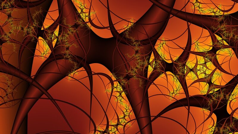 fractal network of glowing branches