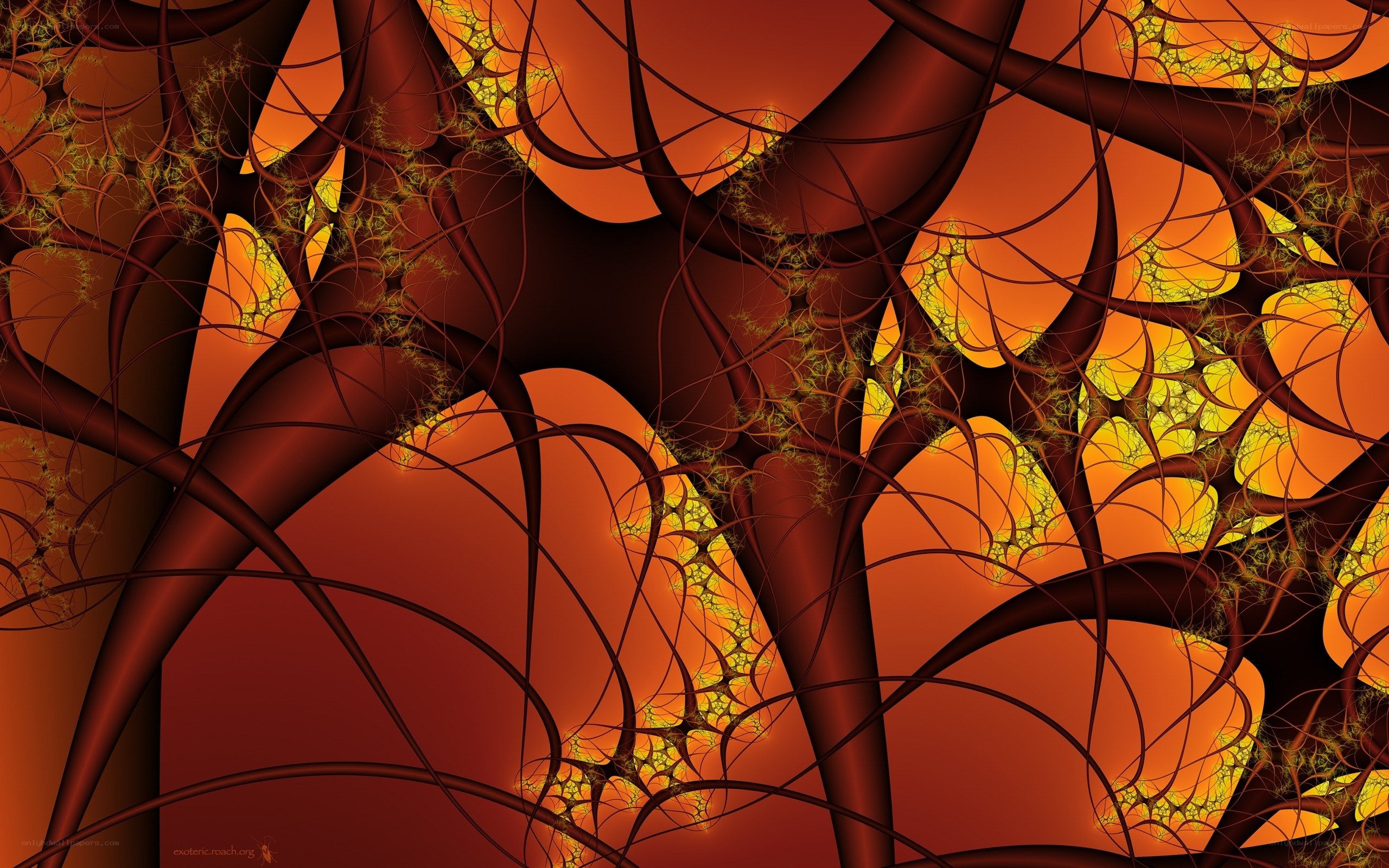 Fractal network of glowing branches