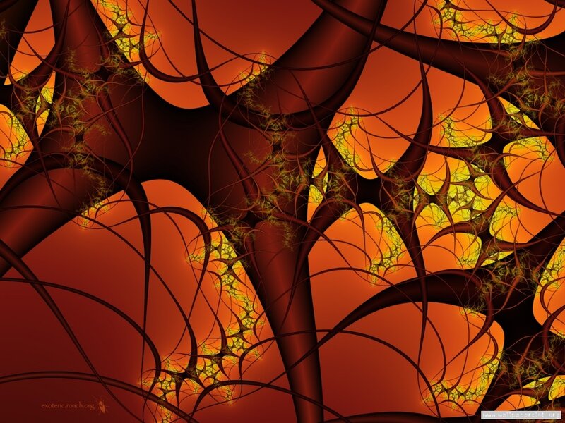 Fractal network of glowing lines