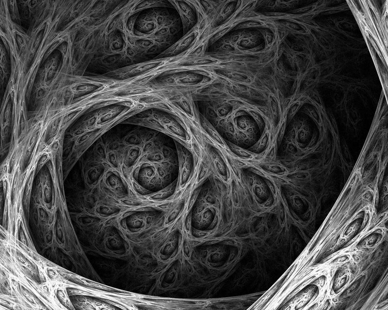 Fractal Network Pattern — Black, Complex