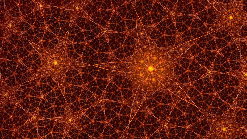Fractal Network Pattern — Orange, Complex