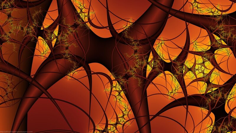 Fractal Network Structure — Red, Dramatic, Digital Art, Branches