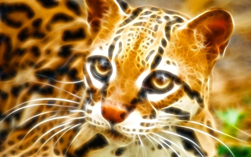fractal ocelot portrait