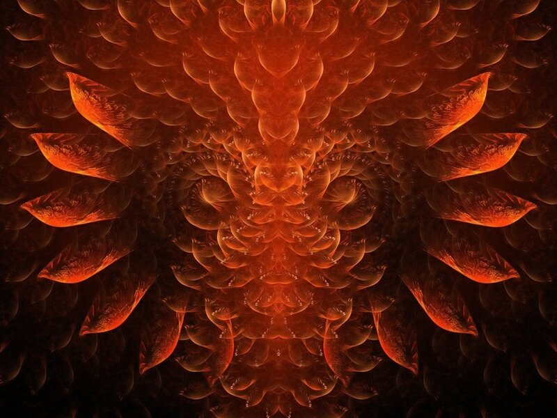 fractal orange abstract pattern
