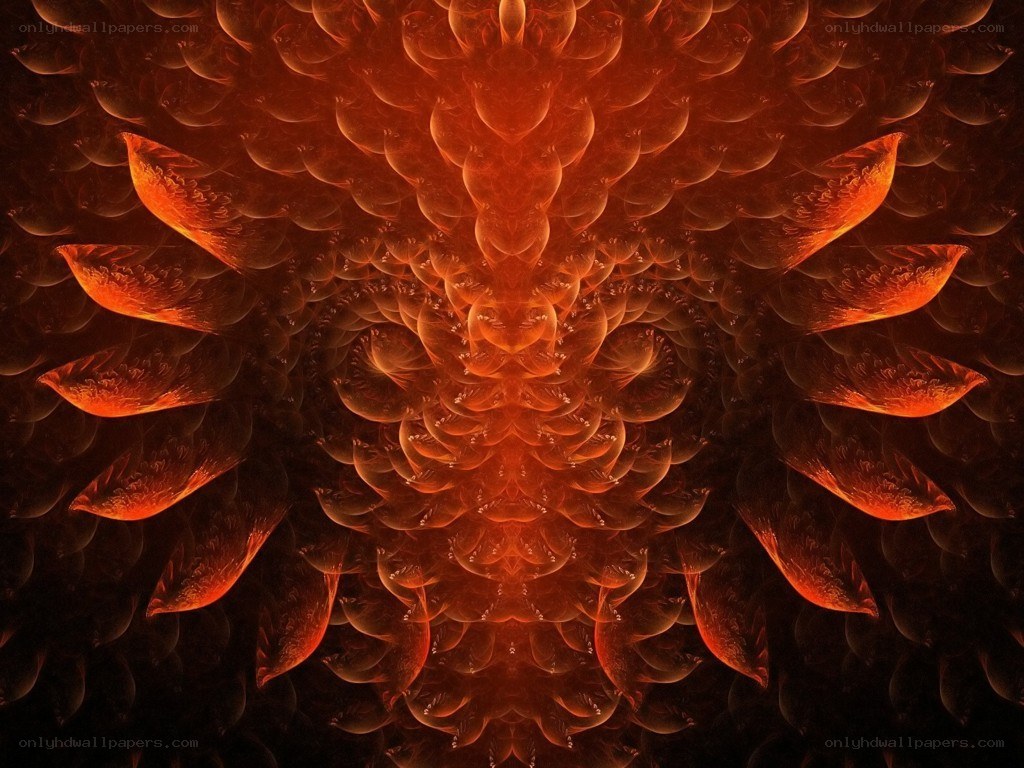 fractal orange abstract pattern