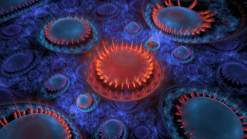 Fractal Organic Patterns — Blue