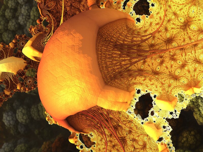 Fractal Organic Structure — Yellow, Dramatic