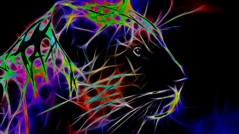 Fractal Panther Head — Green
