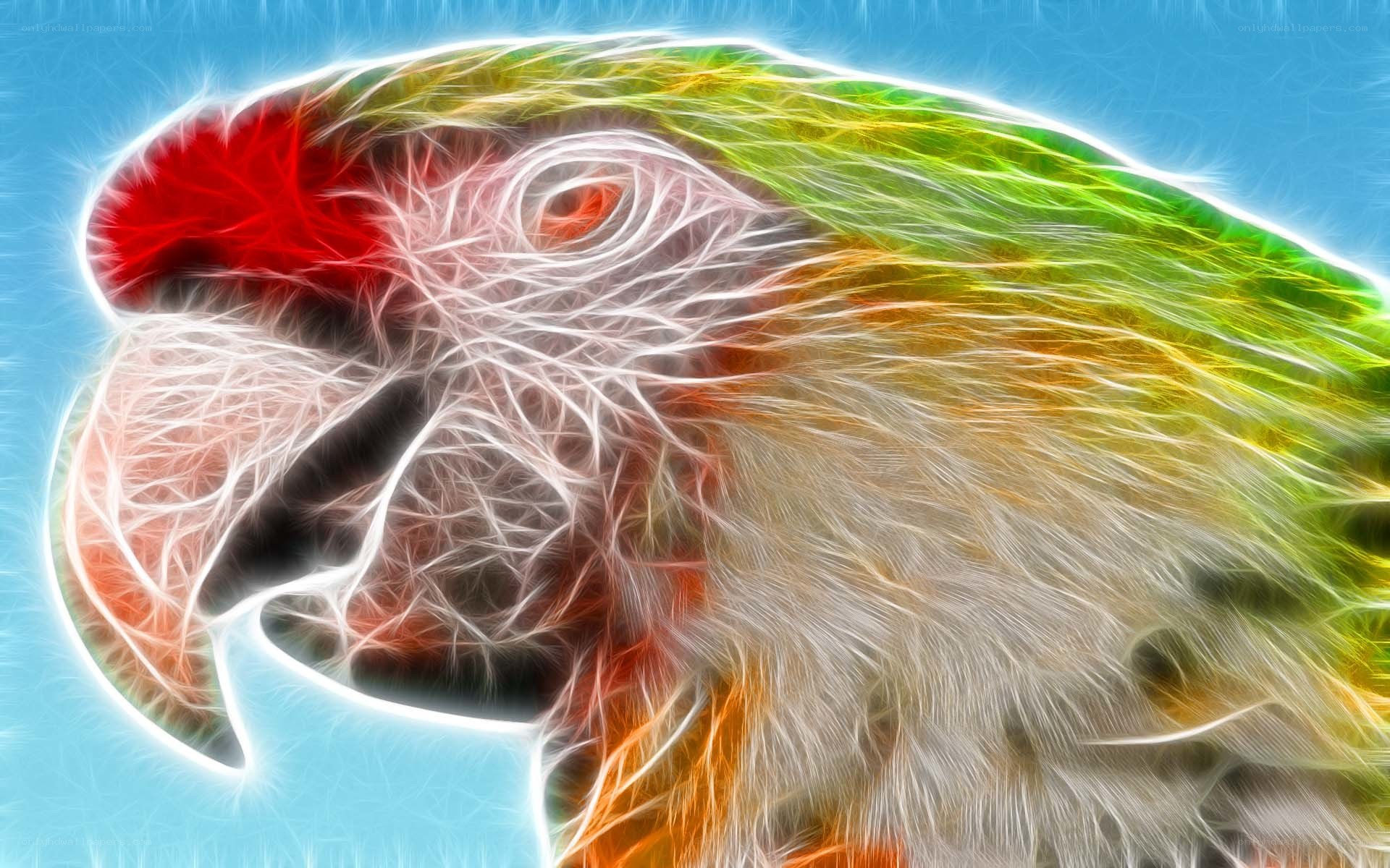 fractal parrot portrait