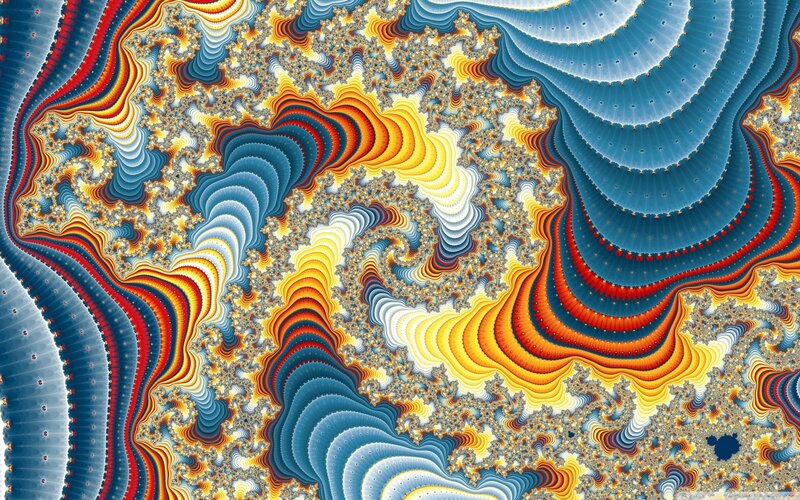 Fractal Pattern — Blue, Dynamic, Abstract, Colorful