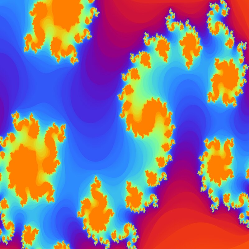 Fractal Pattern — Blue, Dynamic, Abstract, Orange
