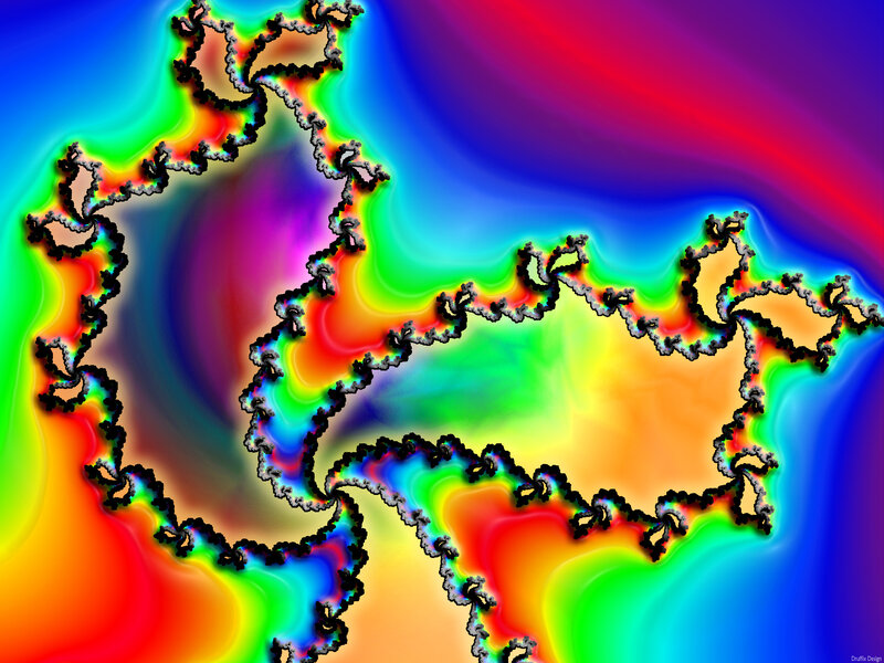 Fractal Pattern — Blue, Vibrant, Digital Art, Colorful