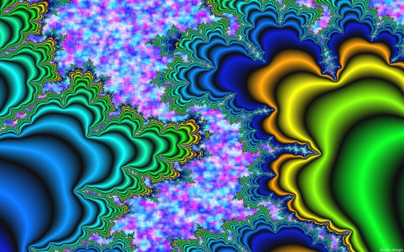 Fractal Pattern — Blue, Vibrant, Digital Art, Colorful, Waves