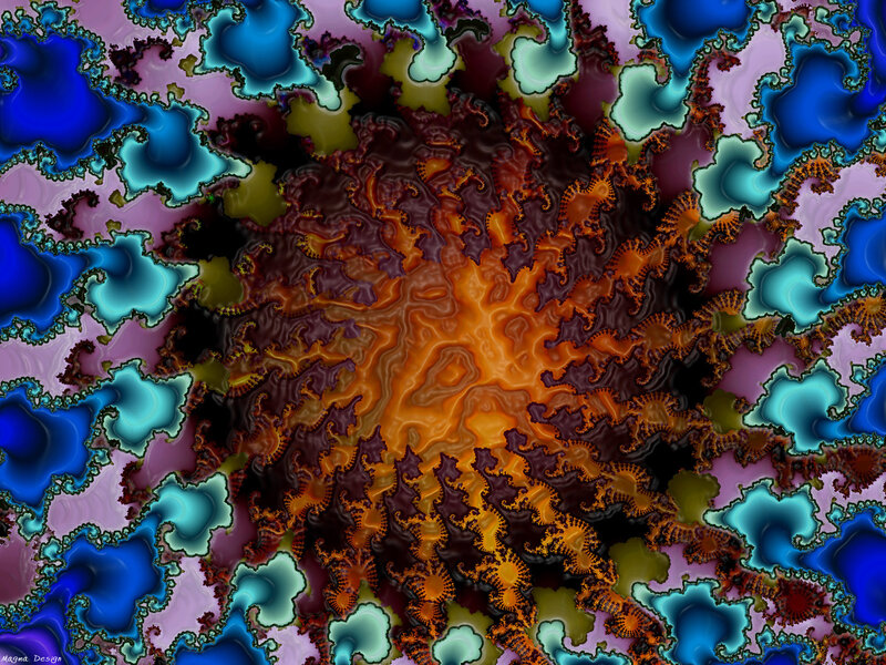 Fractal Pattern — Blue, Vibrant, Digital Art