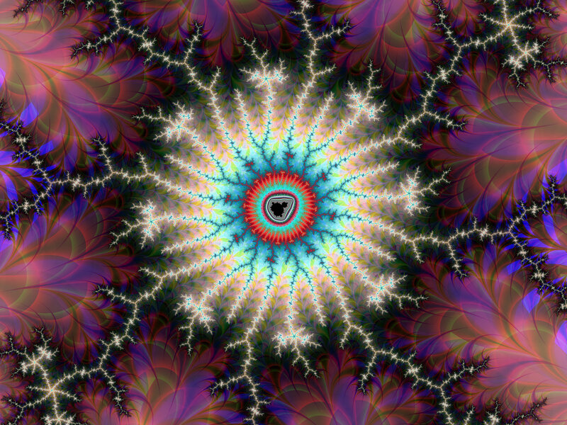 Fractal Pattern Center — Blue, Hypnotic