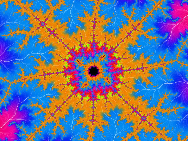 Fractal Pattern Center — Blue, Vibrant
