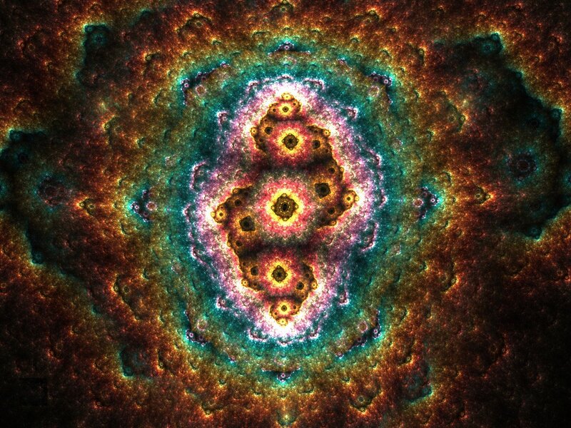 Fractal Pattern Center — Green, Hypnotic