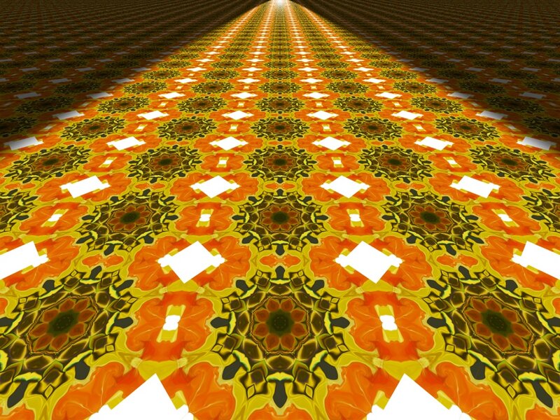 Fractal Pattern Floor — Orange