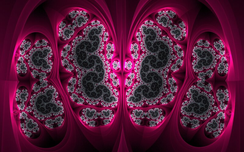 Fractal pattern in magenta and black