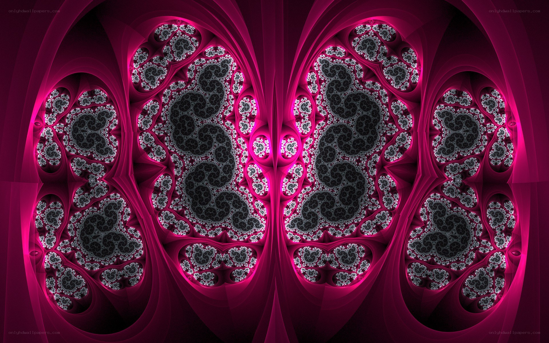 Fractal pattern in magenta and black