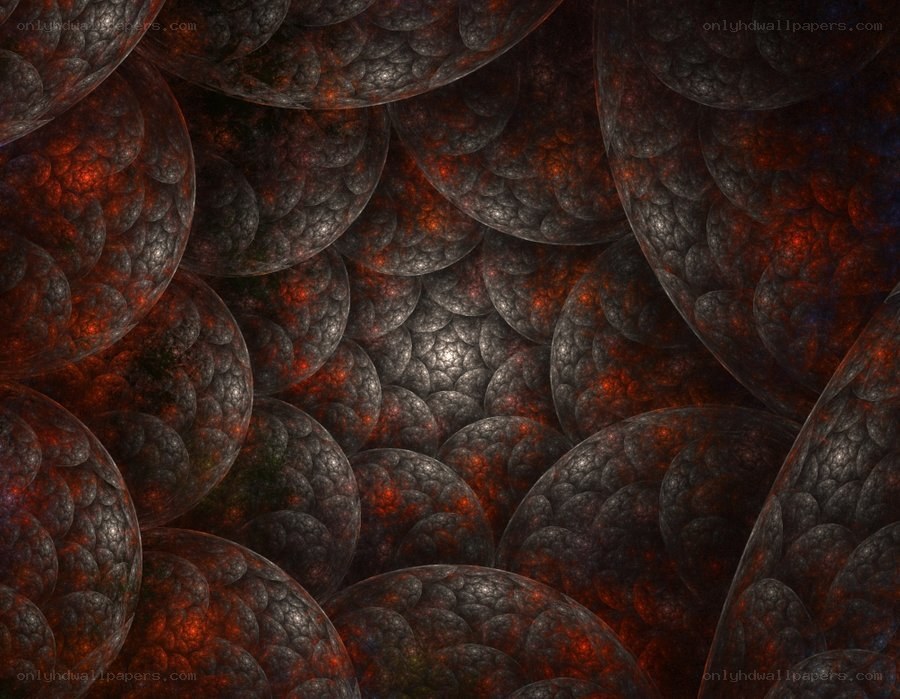 Fractal pattern of glowing orbs