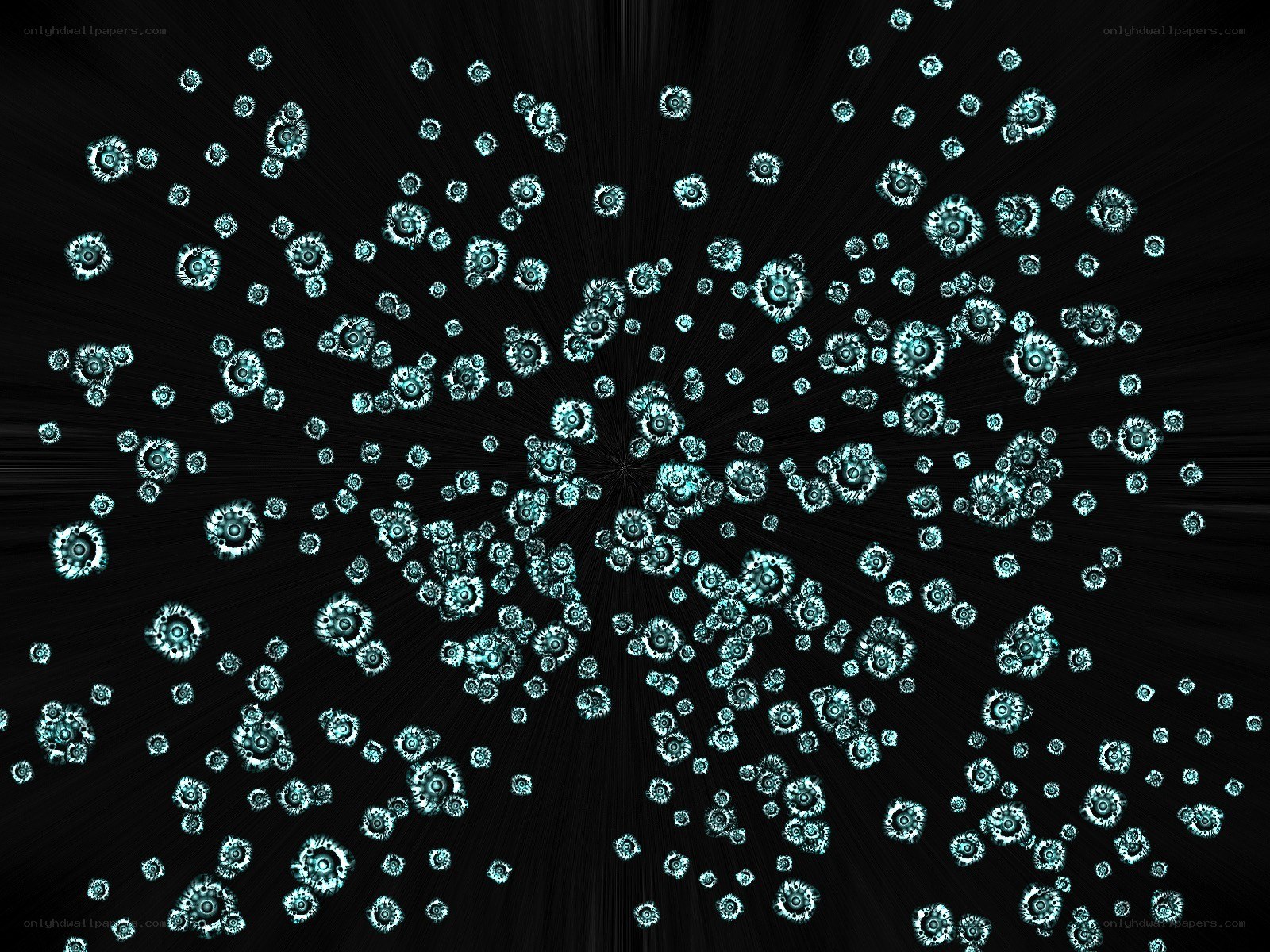 fractal pattern of glowing shapes