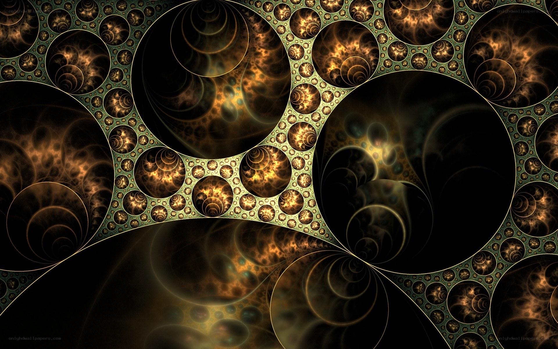 Fractal pattern of golden circles