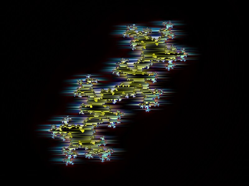 Fractal Pattern on Black — Yellow
