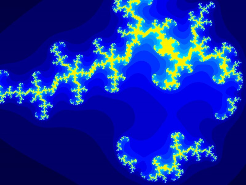 Fractal Pattern on Blue Background — Calm, Abstract