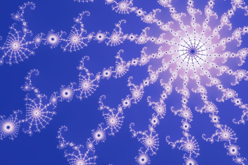 Fractal Pattern on Blue — Calm
