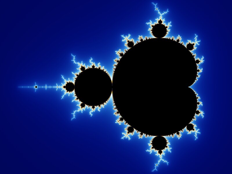 Fractal Pattern on Blue — Dramatic