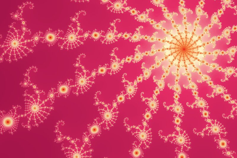 Fractal pattern on pink background