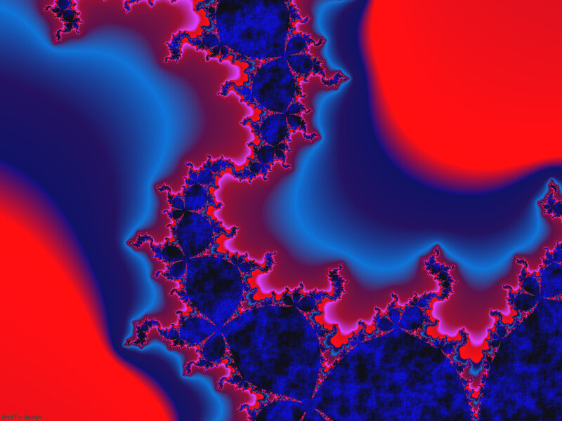 Fractal Pattern — Red, Dramatic, Abstract, Blue, Purple