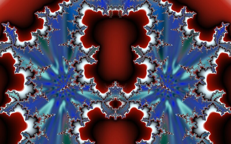 Fractal Pattern — Red, Dramatic, Abstract, Blue