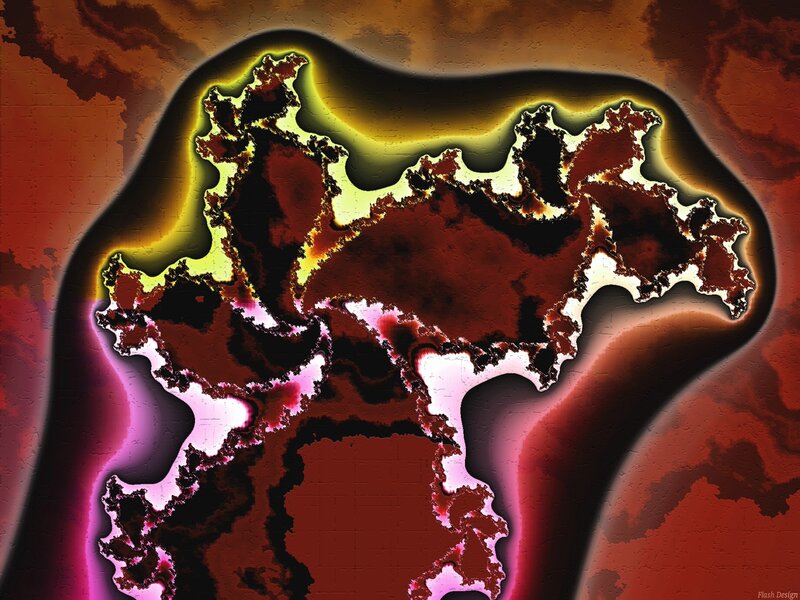 Fractal Pattern — Red, Dramatic, Digital Art