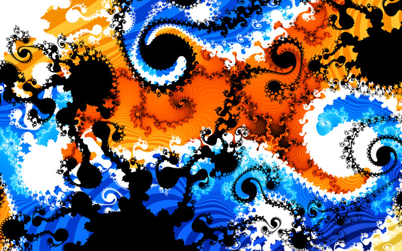 Fractal Pattern Swirls — Blue