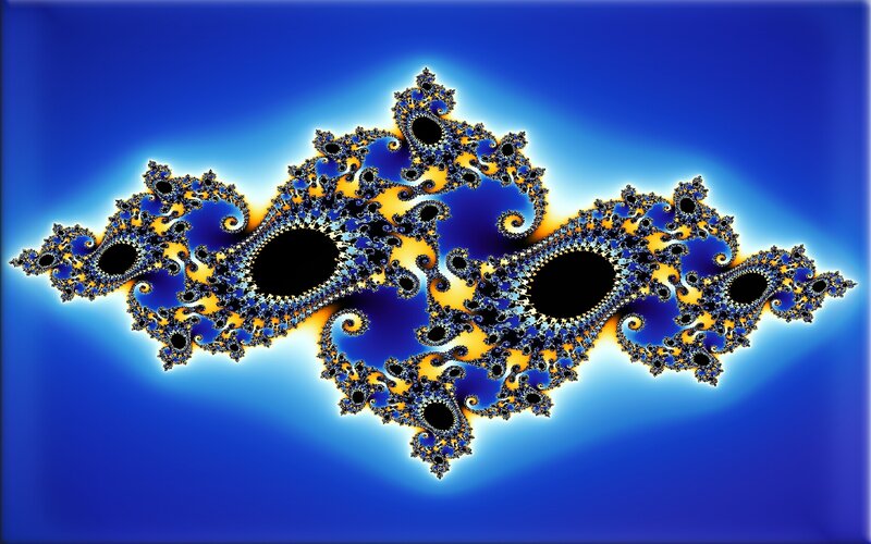 Fractal Pattern with Black Holes — Blue