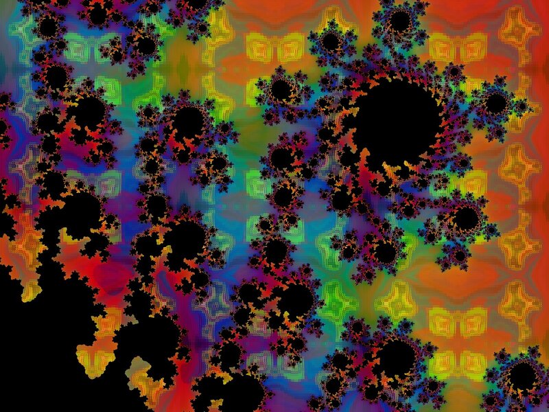 Fractal Pattern with Black Shapes — Green