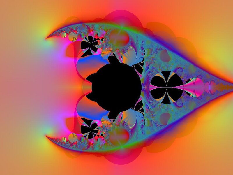 Fractal Pattern with Black Shapes