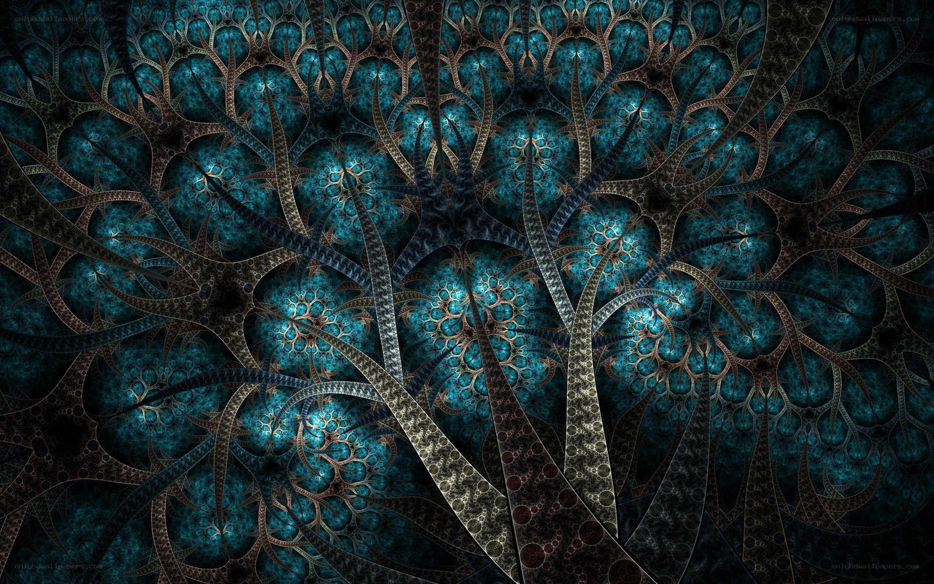 fractal pattern with blue and brown tones